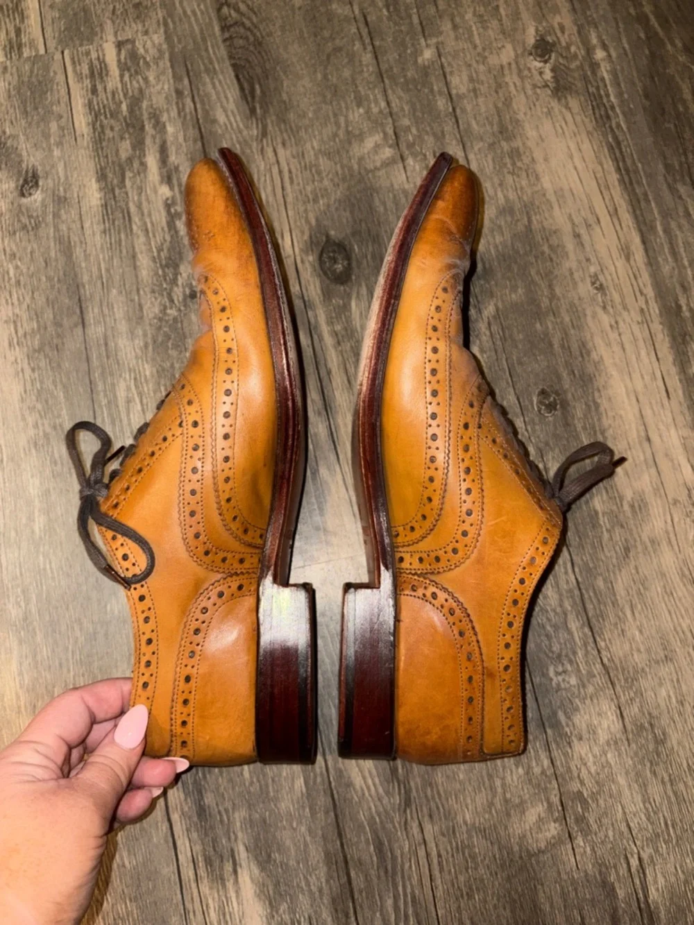 Grenson Brown Wing Tip Brougue Lace-Up Oxfords  Men's - 10
